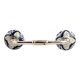 Navy Blue Flower Crackle Ceramic Bridge Handle